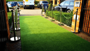 Luxurious Green Aisles with Artificial Turf