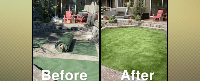 Premium Grass Blades Artificial Turf Over Concrete Pavement