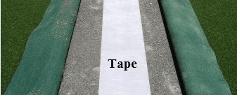 Premium-Grass-Blades-Synthetic-Artificial-Turf-seaming-tape installing artificial turf seaming tape from premium grass blades
